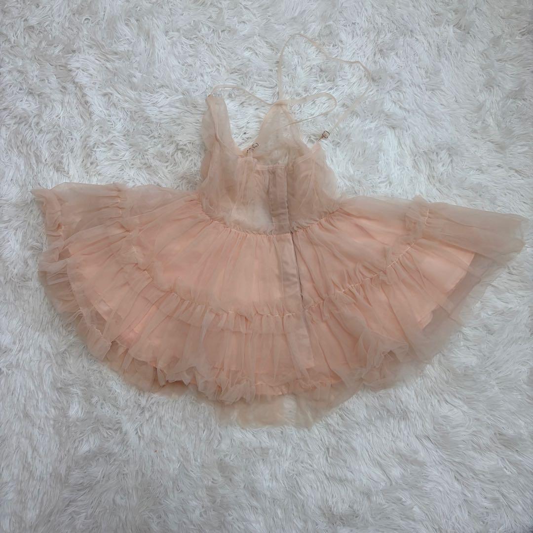トップス ballerina fairy tulle peplum tops pink