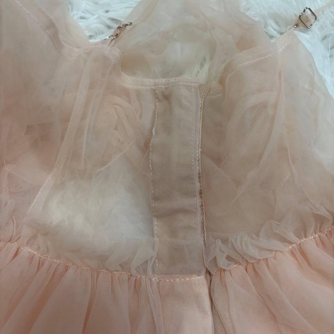 トップス ballerina fairy tulle peplum tops pink
