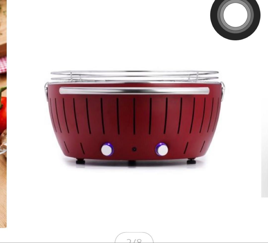 ロータスグリルXXL 赤 スモークレスバーベキュー　専用カバー2枚付き