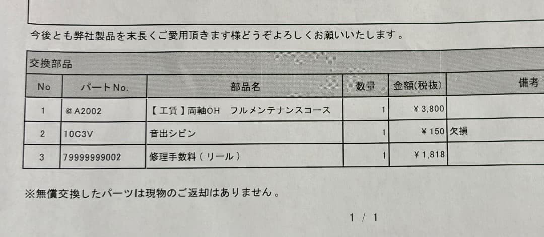 SHIMANO タリカ50II 中古 フルOH済