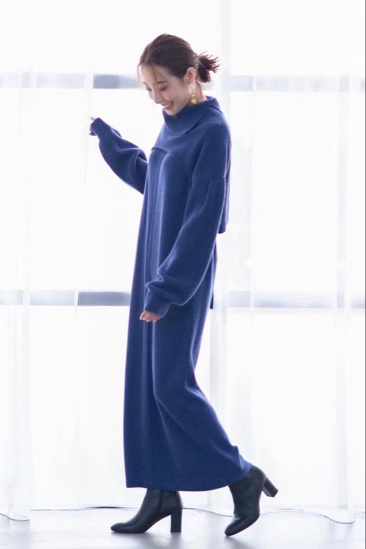 ピンキーアンドダイアン◆レイヤードウールニットワンピース グレー 38