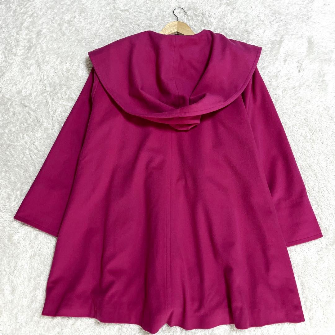 超希少✨イヴサンローラン YSL ウールコート フーデッドコート ピンク M