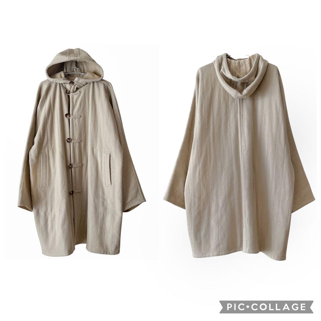 ヨーガンレール ババグーリ インドウール フーデッドコート ドルマン ゆったり