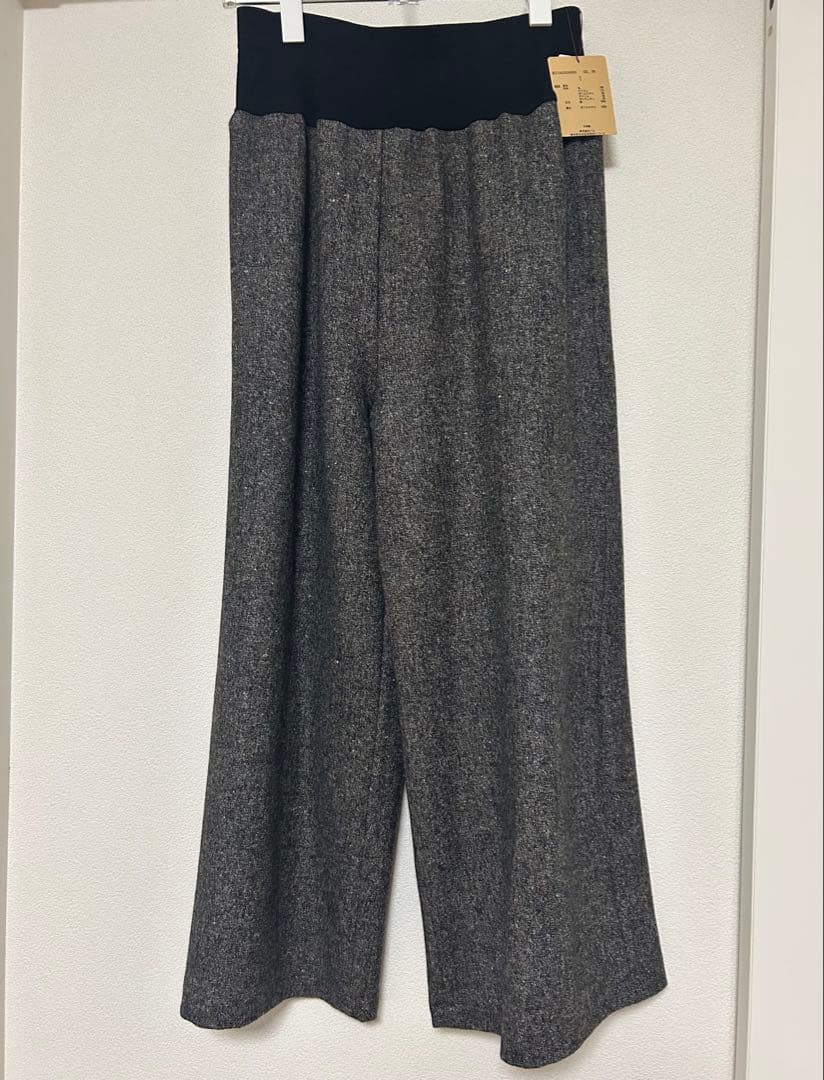 【新品タグ付】ビアズリー カラーネップツイードパンツ ブラック サイズ1