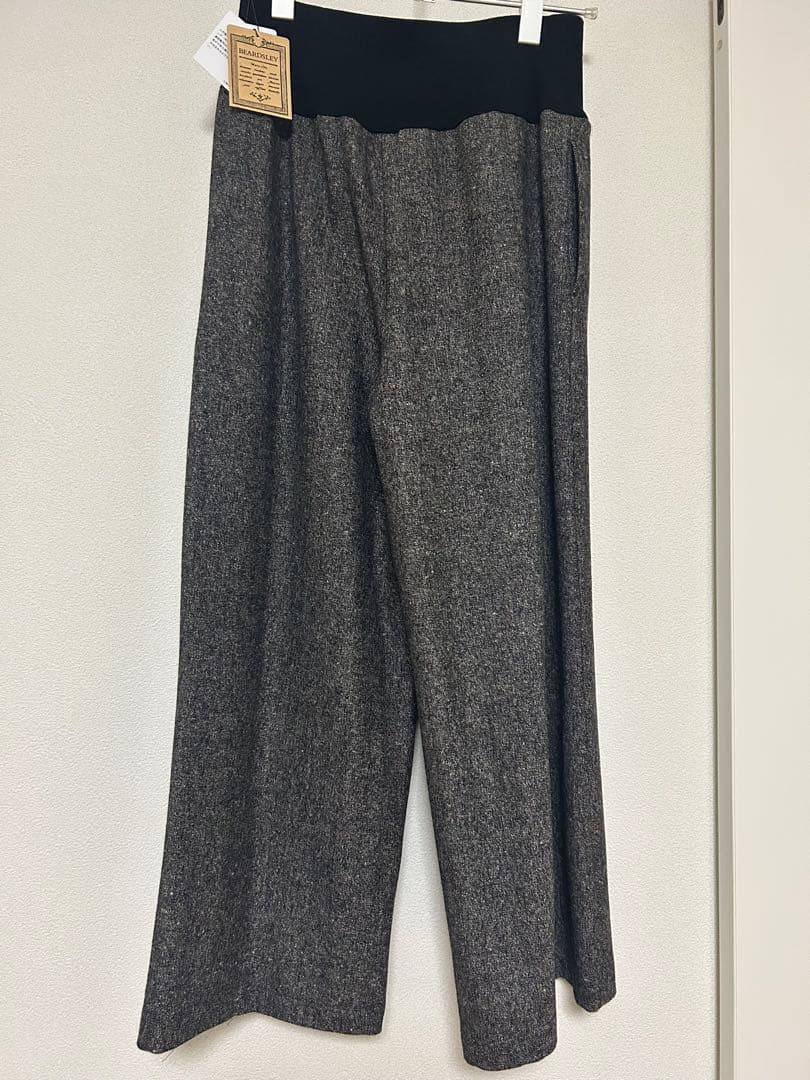 【新品タグ付】ビアズリー カラーネップツイードパンツ ブラック サイズ1