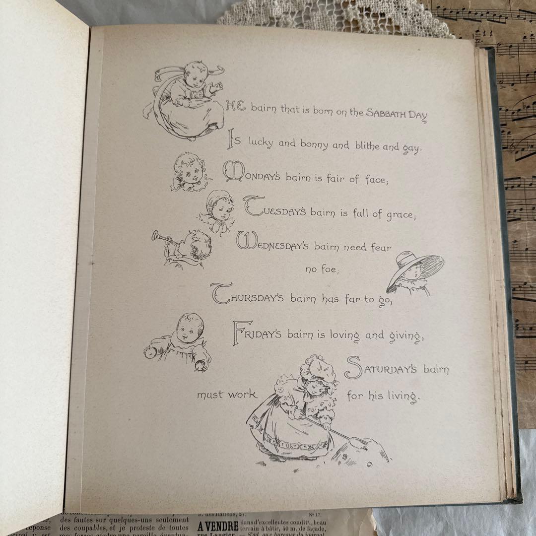 追加写真★アンティーク雑記帳ベビーアルバム洋書ヴィクトリアン　ジャンクジャーナル