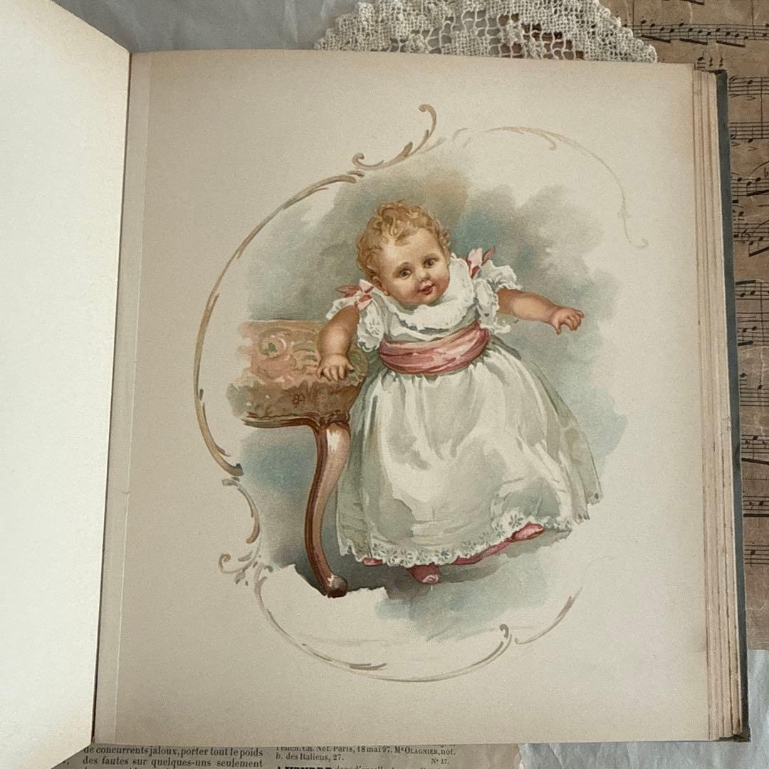 追加写真★アンティーク雑記帳ベビーアルバム洋書ヴィクトリアン　ジャンクジャーナル