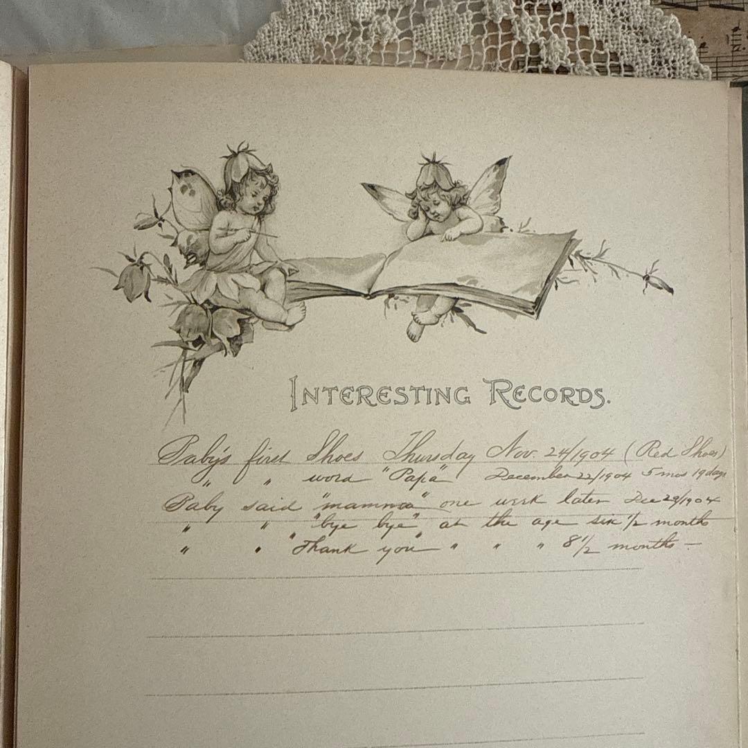 追加写真★アンティーク雑記帳ベビーアルバム洋書ヴィクトリアン　ジャンクジャーナル
