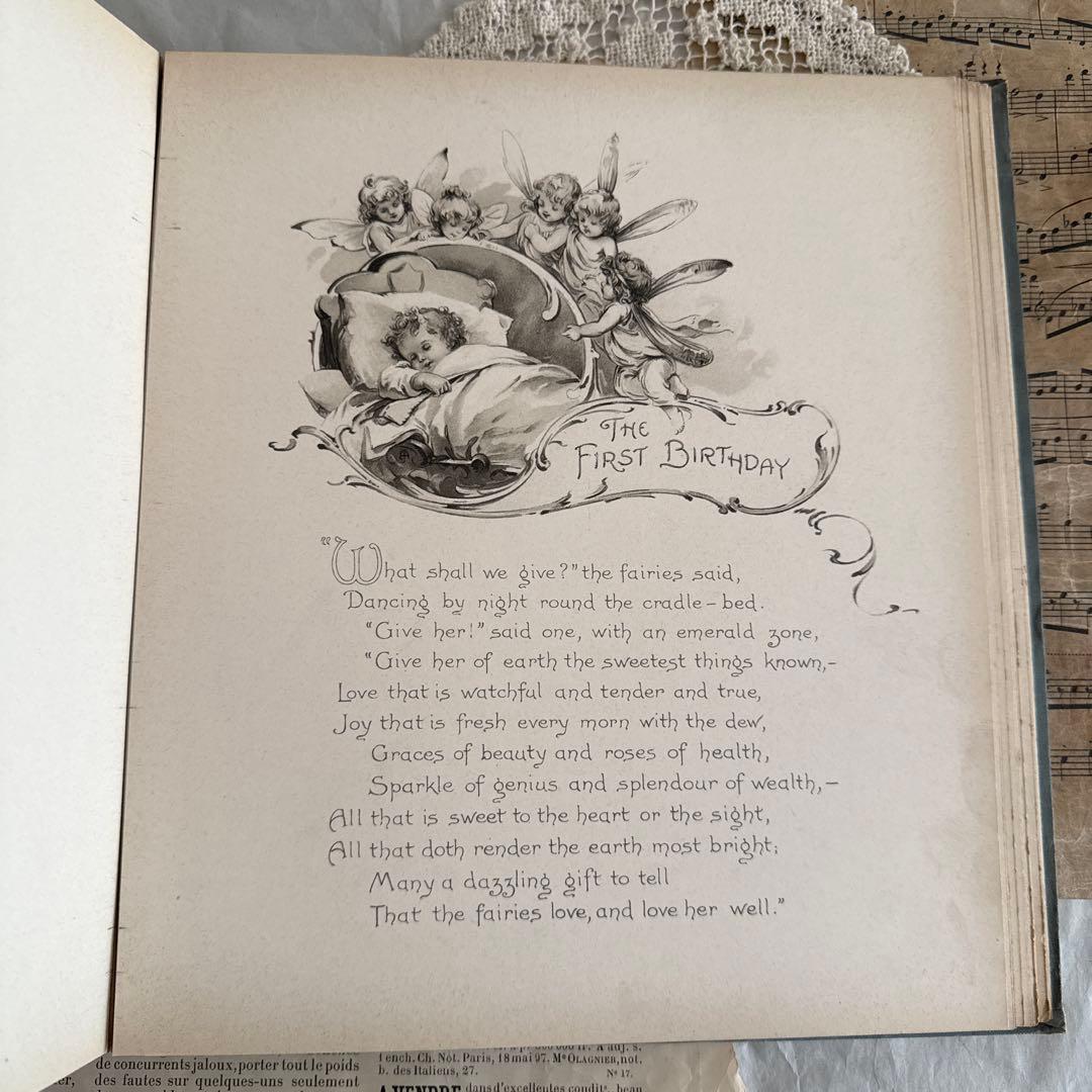 追加写真★アンティーク雑記帳ベビーアルバム洋書ヴィクトリアン　ジャンクジャーナル