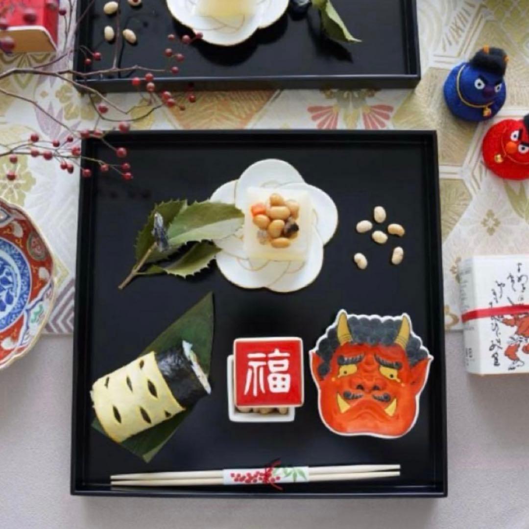 【☆売り切り価格☆】【新品】【大人気】有田焼幸楽窯　福鬼銘々皿2枚セット　縁起物