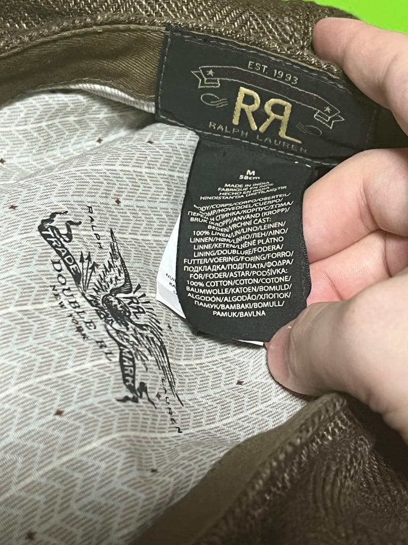 RRL リネン ヘリンボーン ニュースボーイキャップ 58cm