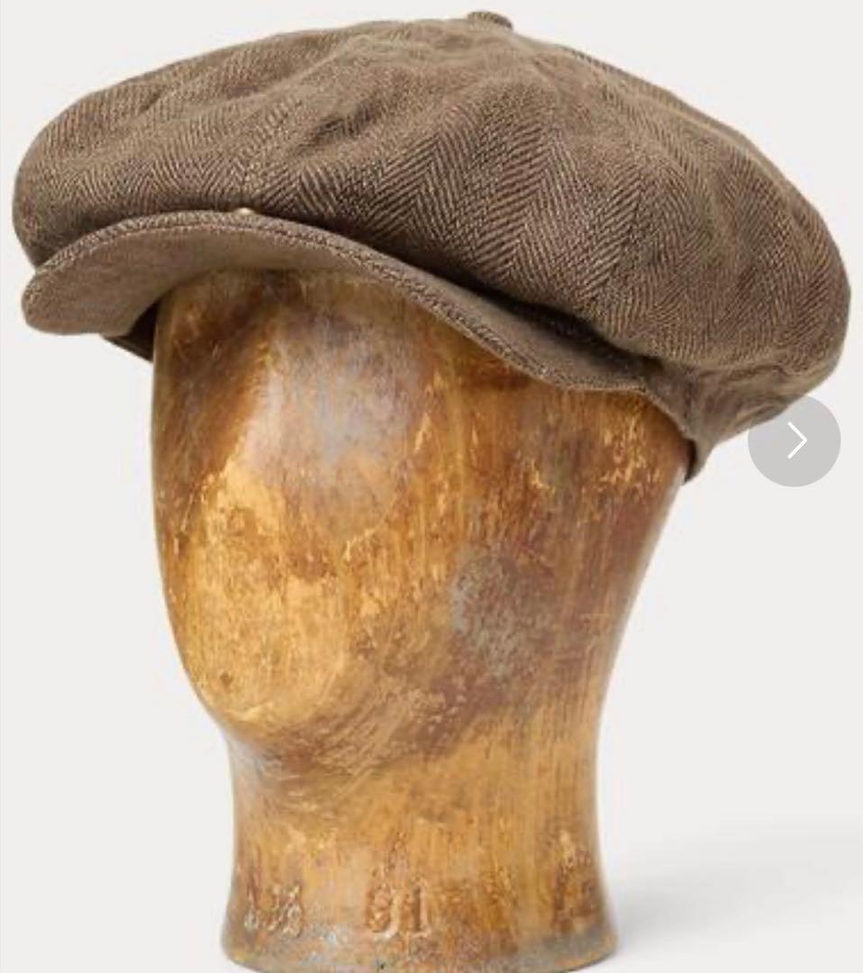 RRL リネン ヘリンボーン ニュースボーイキャップ 58cm