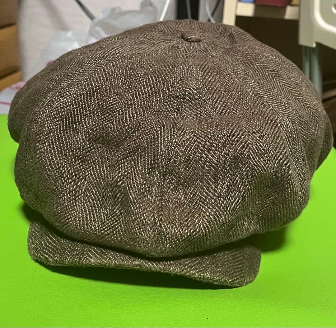 RRL リネン ヘリンボーン ニュースボーイキャップ 58cm