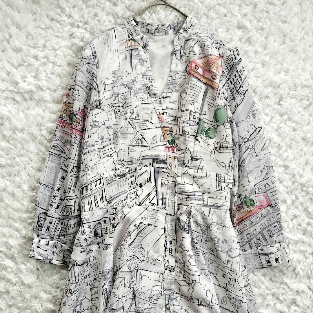 美品 ピンキーアンドダイアン ヨーロピアンシティスケープワンピース 36