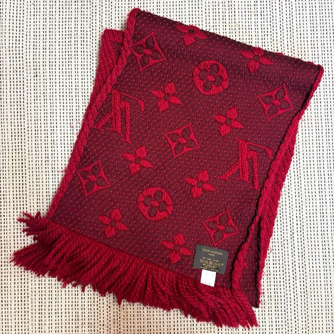 【値下げ中】LOUIS VUITTON 赤 マフラー フリンジ付き