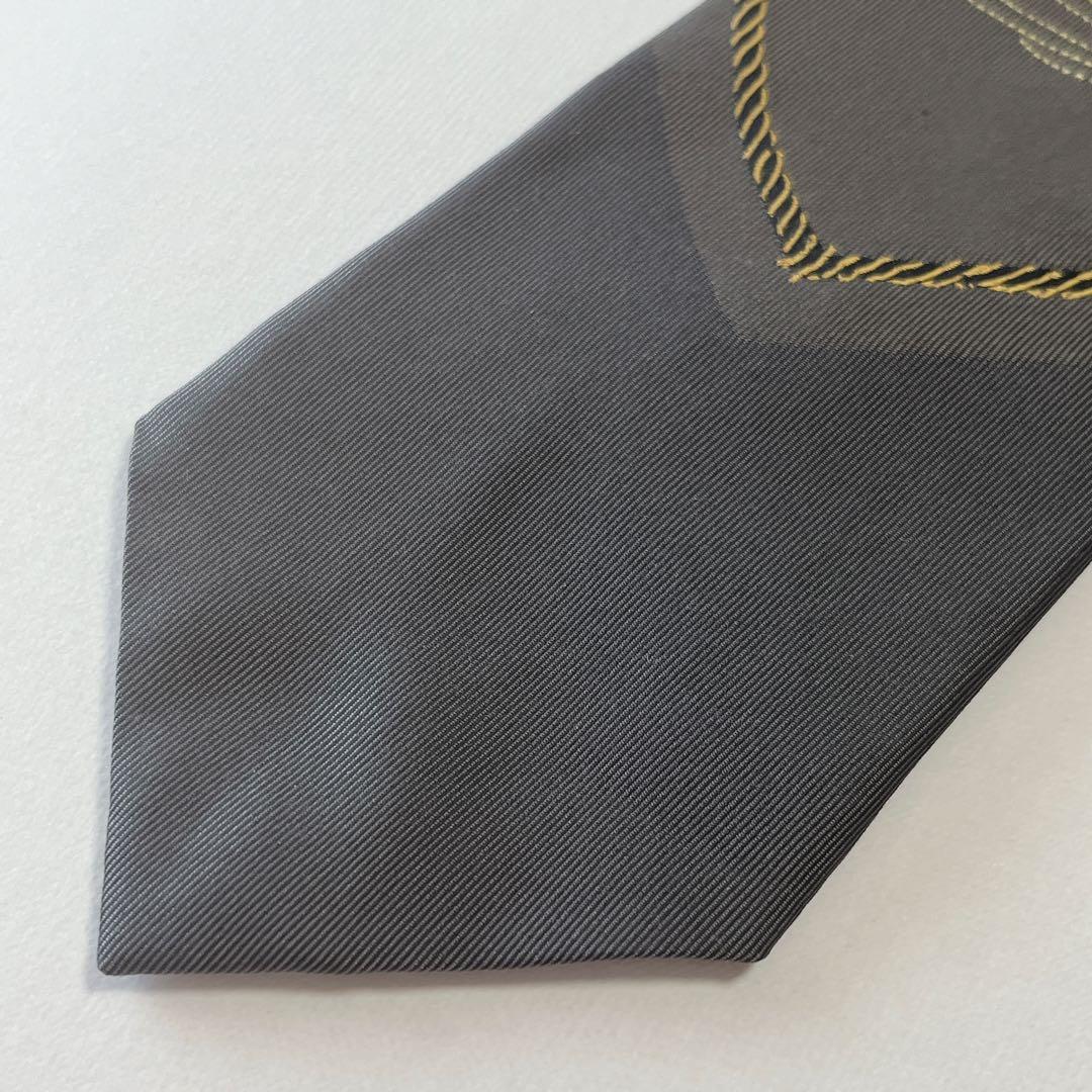 ヴィヴィアンウエストウッド ネクタイ シルクオーブ柄 無地 ロゴ グレー