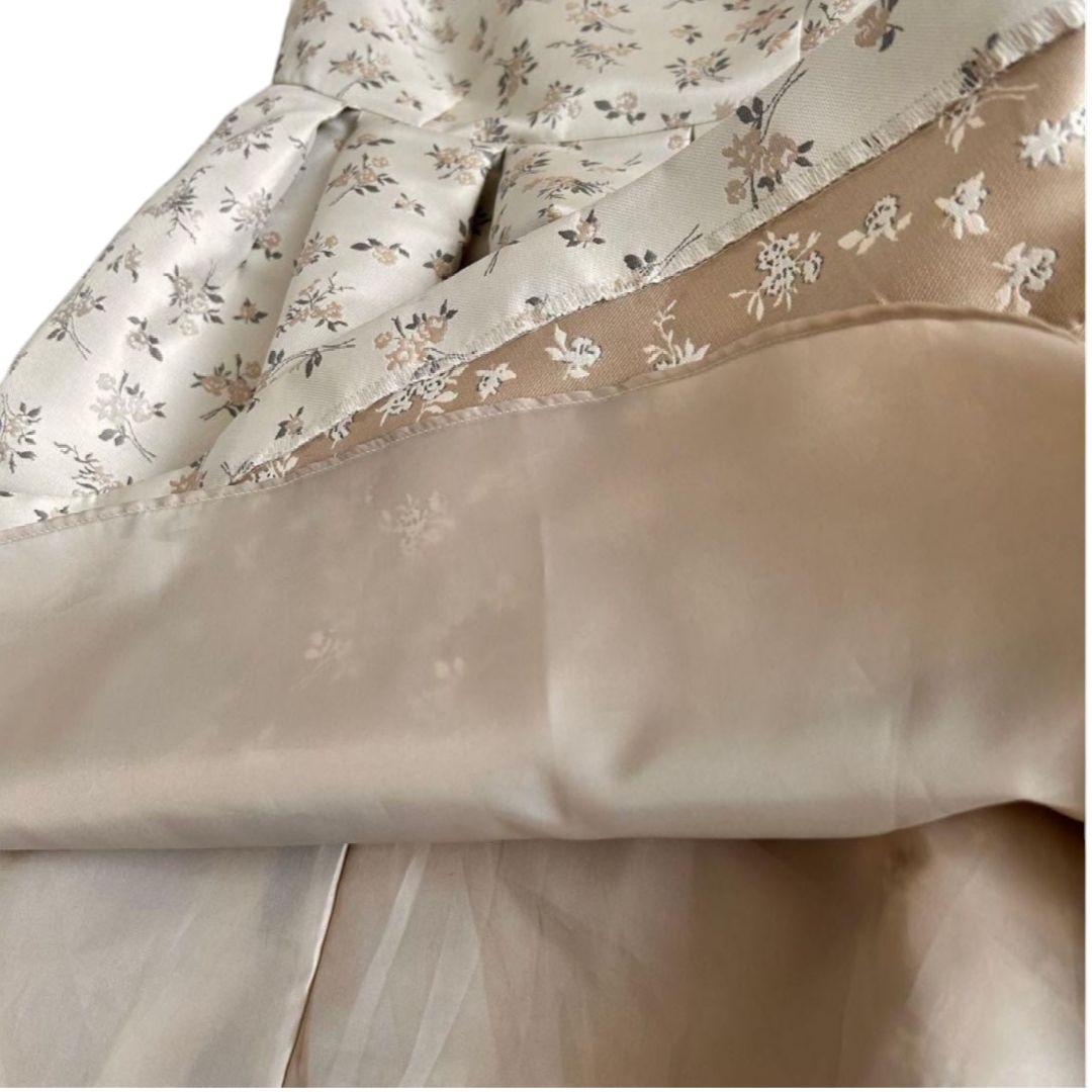 【120】エルアンノアール アンサンブル フォーマル ブラウン ベージュ 花柄