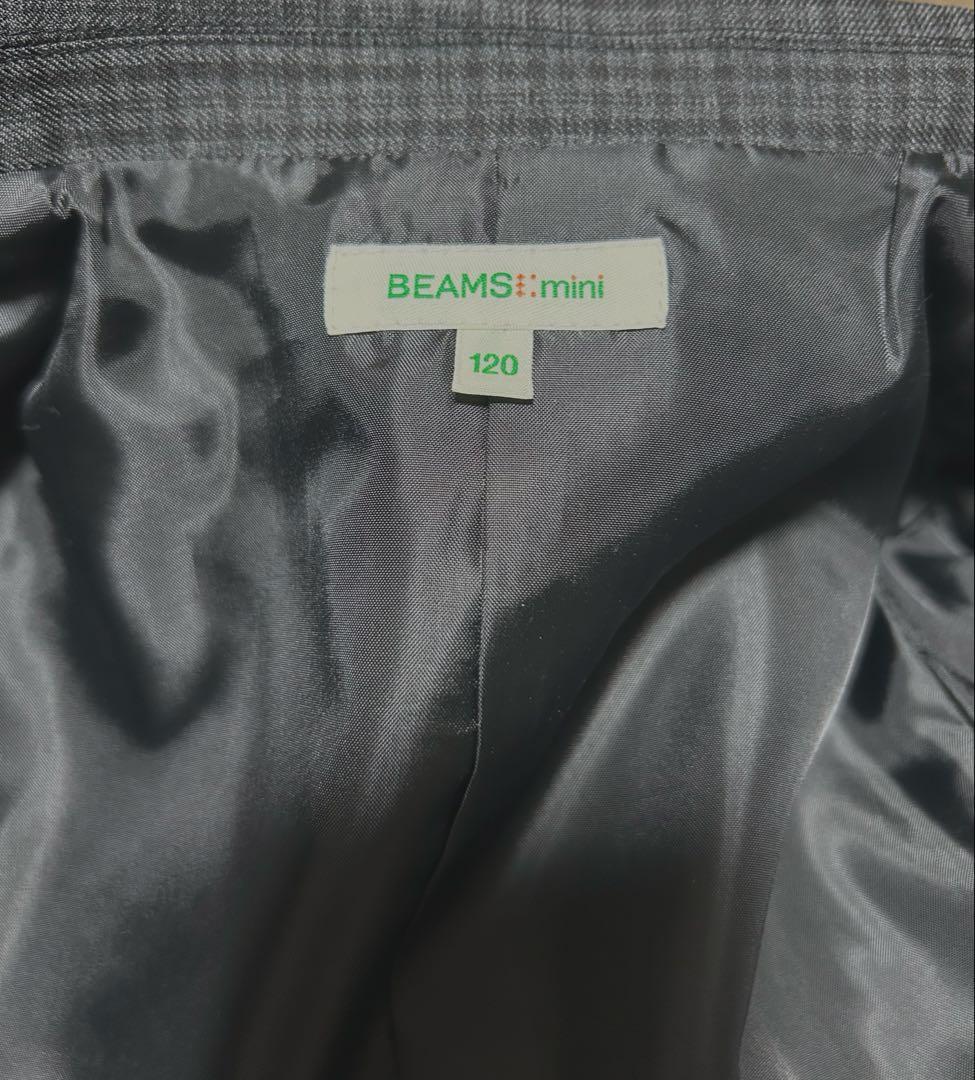 BEAMS mini フォーマルスーツ 120cm グレー系チェック