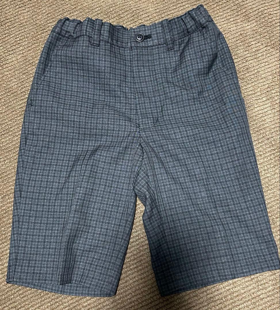 BEAMS mini フォーマルスーツ 120cm グレー系チェック