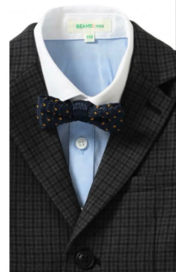 BEAMS mini フォーマルスーツ 120cm グレー系チェック