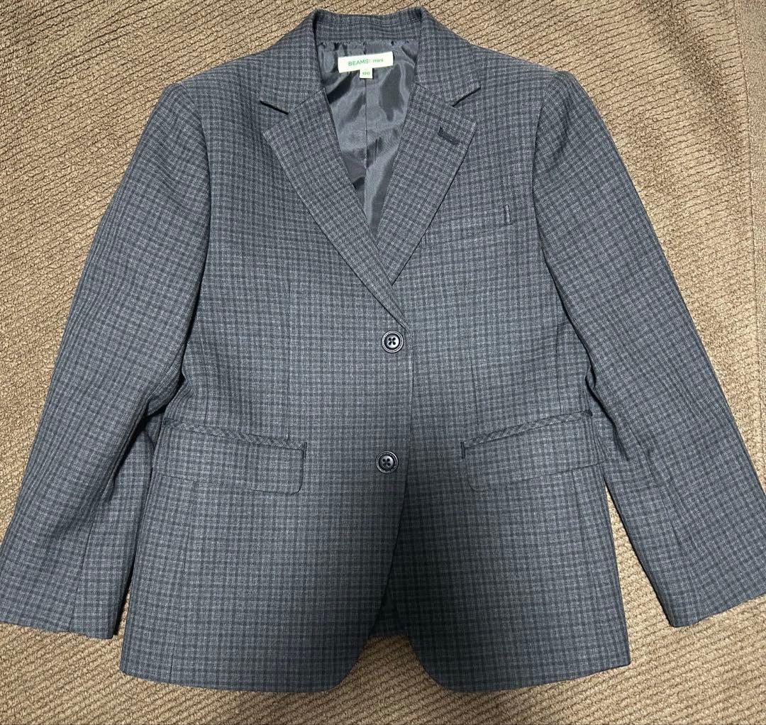 BEAMS mini フォーマルスーツ 120cm グレー系チェック