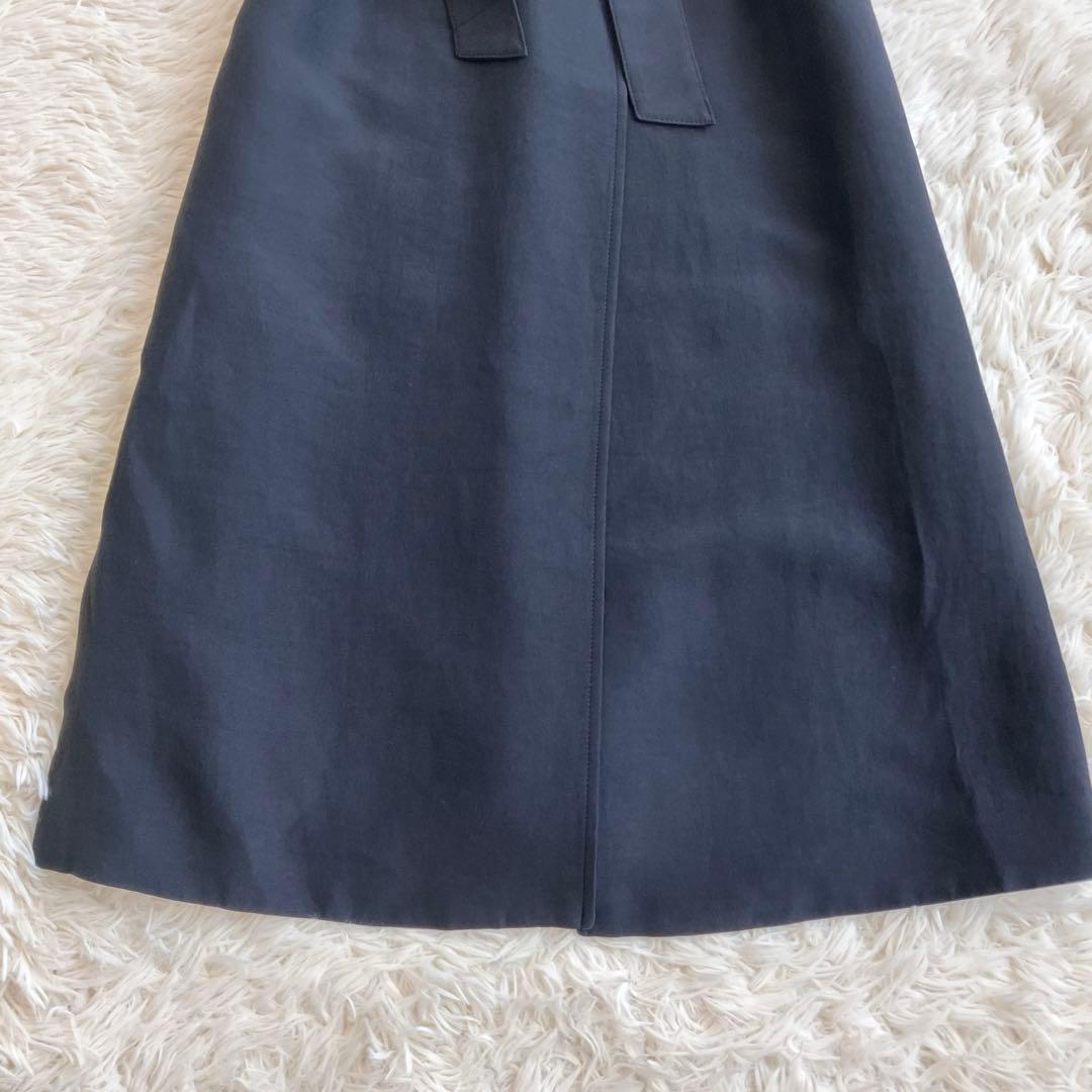 24SS 23区 ハイカウントライトクロス ロングジレ ベスト Aライン 紺色