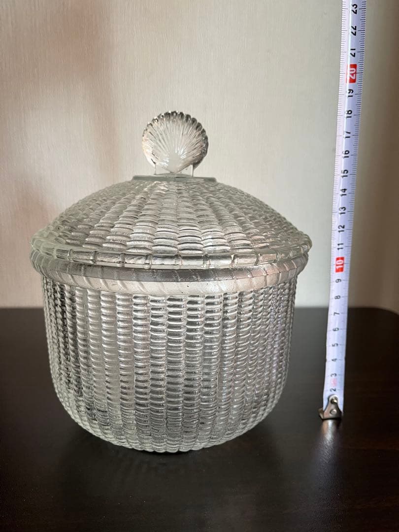 ナンタケットバスケット型　　ガラスジャー(キャニスター)