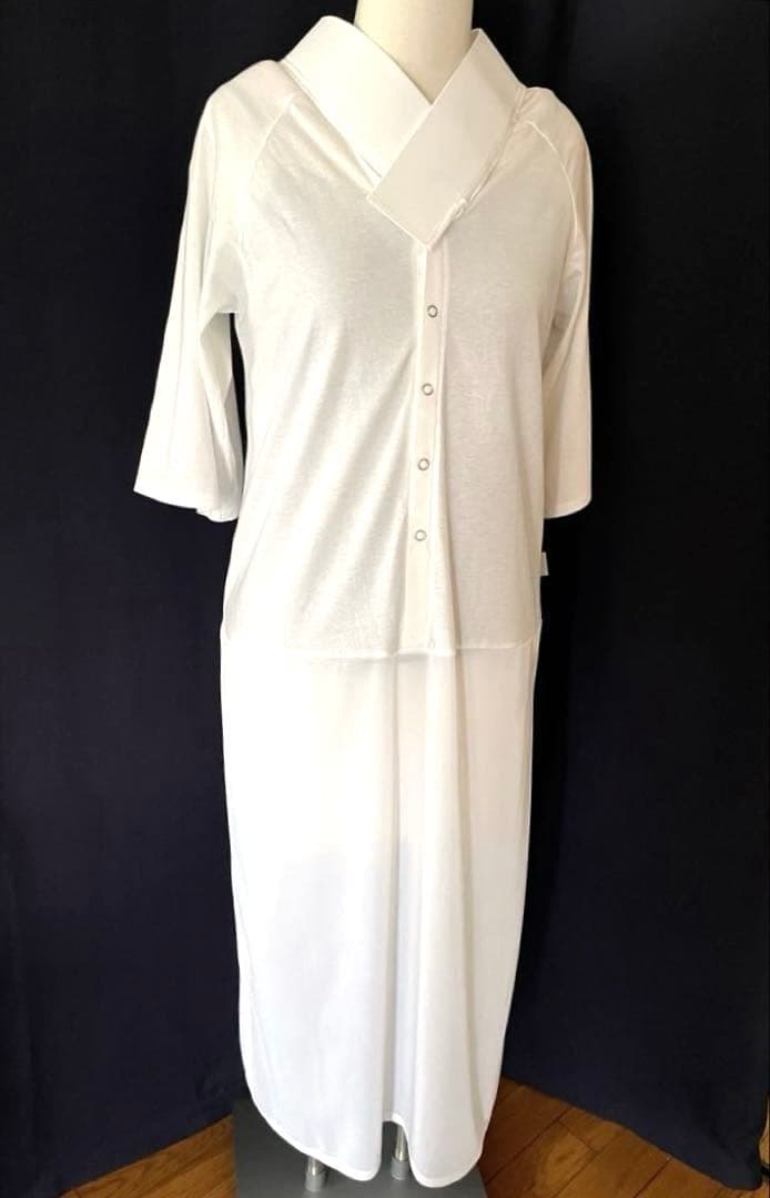 【くるり】前開きTシャツ襦袢ルグラン　ワンピースタイプ　ホワイト