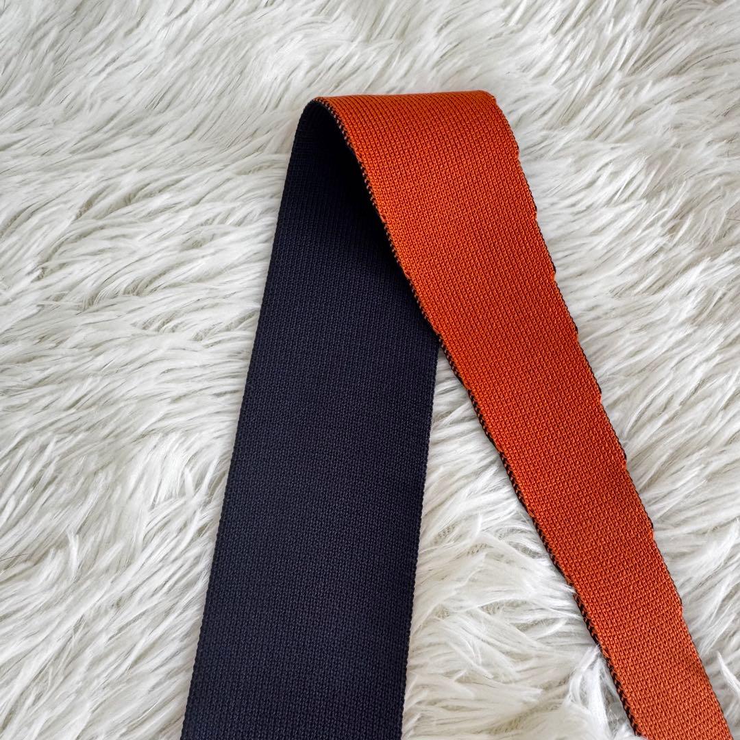 エルメス HERMES ニットタイ 4WAY ロゴ刺繍 リバーシブル イタリア製