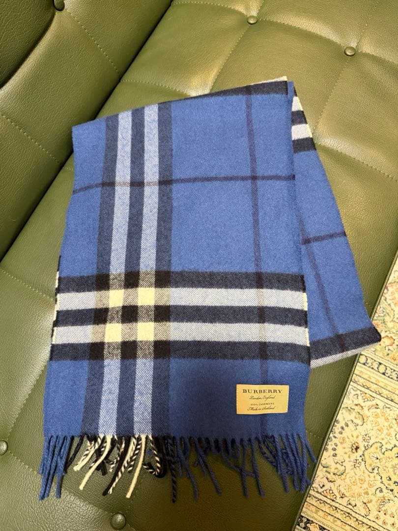 -*-様 BURBERRY 100%カシミヤ マフラー チェック柄