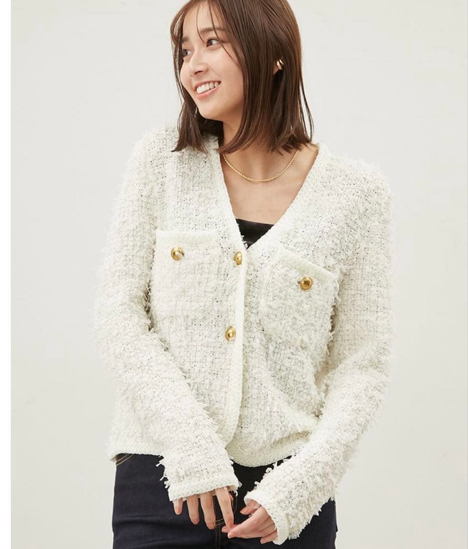 新品タグ付★ニットツイードショートジャケット