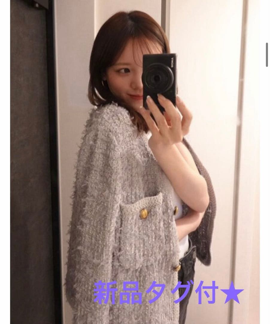 新品タグ付★ニットツイードショートジャケット