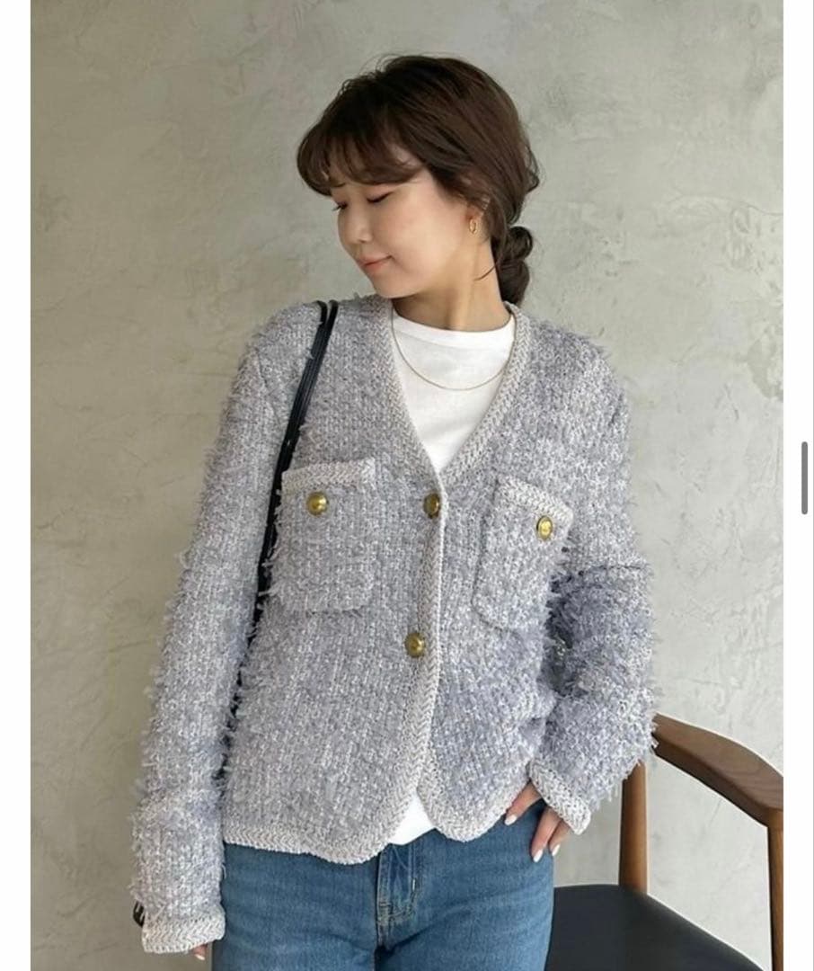 新品タグ付★ニットツイードショートジャケット