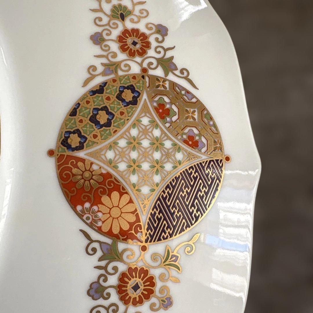 美濃焼 庫山窯 金彩七宝紋 輪花 小皿5枚＋大皿1枚 セット 和食器