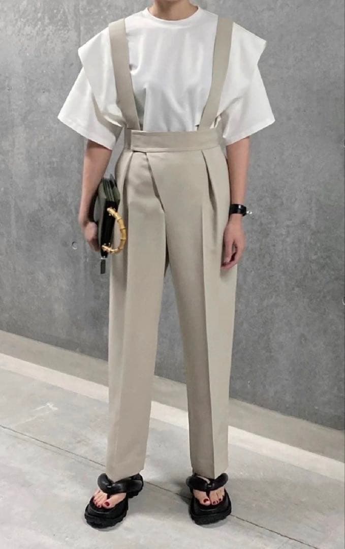 LOHEN バックデザインサロペットパンツ　36