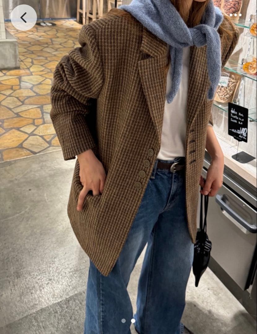 新品　todayful Wool100% Check Jacket