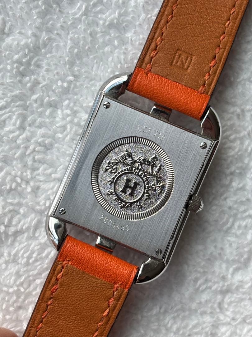 エルメスHERMES ケープコッド CC1.210 2重巻きロングベルト新品電池