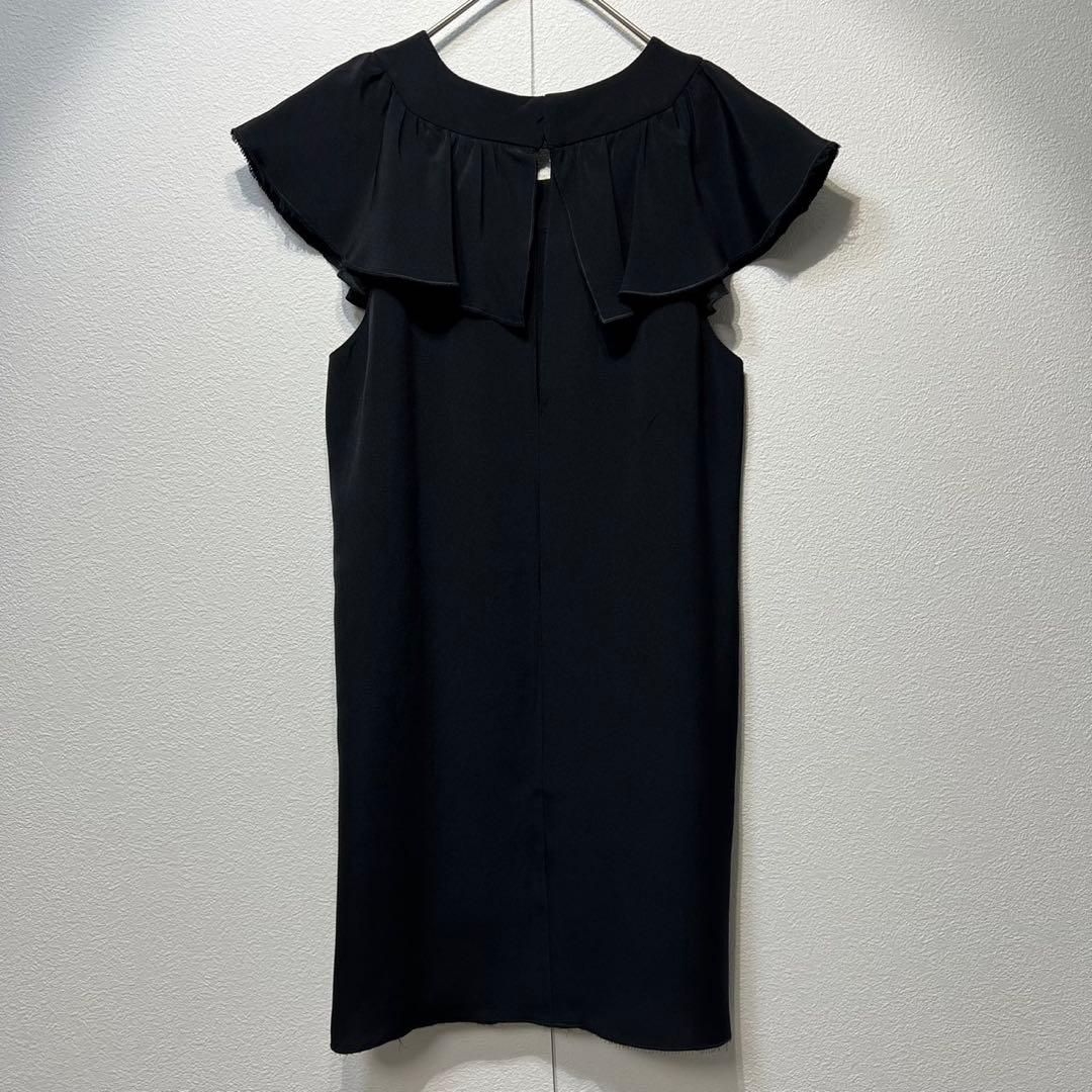 希少 美品 プラダ シルク フリル ノースリーブデザイン チュニック ワンピース