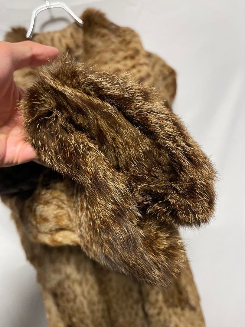 ★PIERRE BALMAIN★本毛皮★ロングコート★レオパード★M〜L相当★