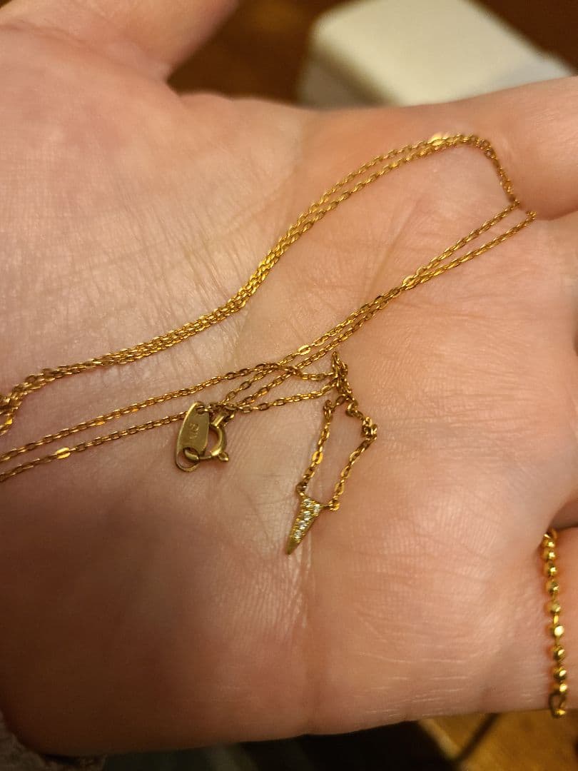 e.m.　k18YG　ダイヤネックレス アーカー　アガット　AHKAH