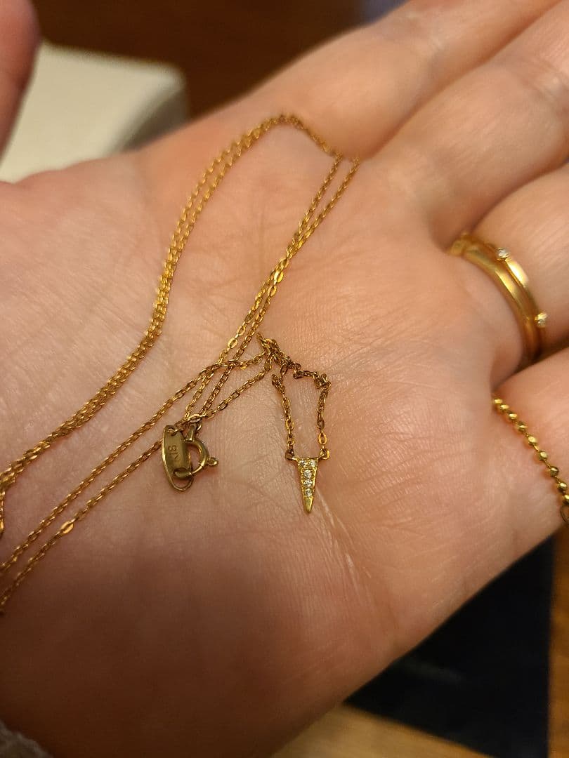 e.m.　k18YG　ダイヤネックレス アーカー　アガット　AHKAH