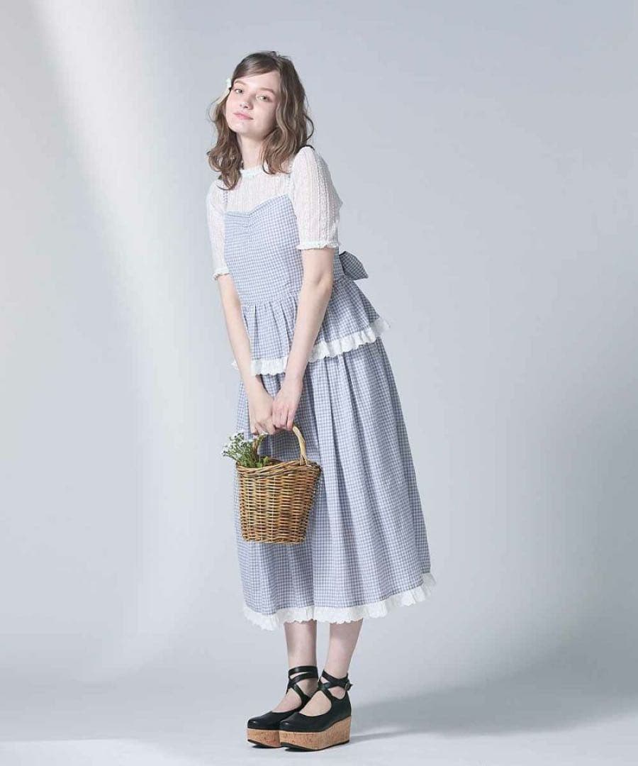 クロスストラップ 厚底パンプス 黒 M