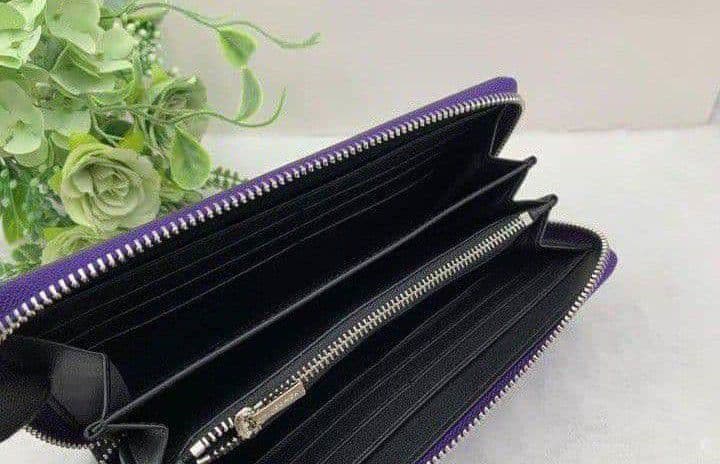 新品未使用コーチ長財布パープルシグネチャーレディースメンズ送料無料即日発送