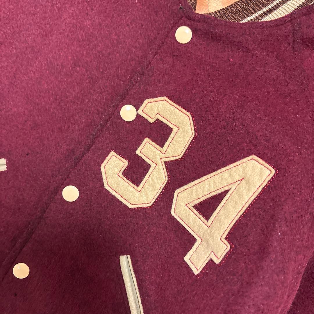 激レア⭐️BUZZ RICKSON スタジャン 刺繍　ワインレッド XLサイズ相当