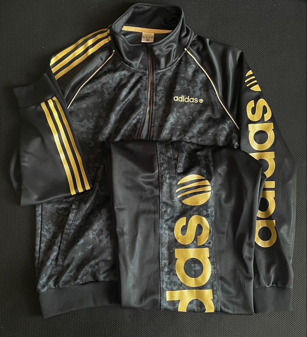 【希少】adidas ジャージ セットアップ 金 黒
