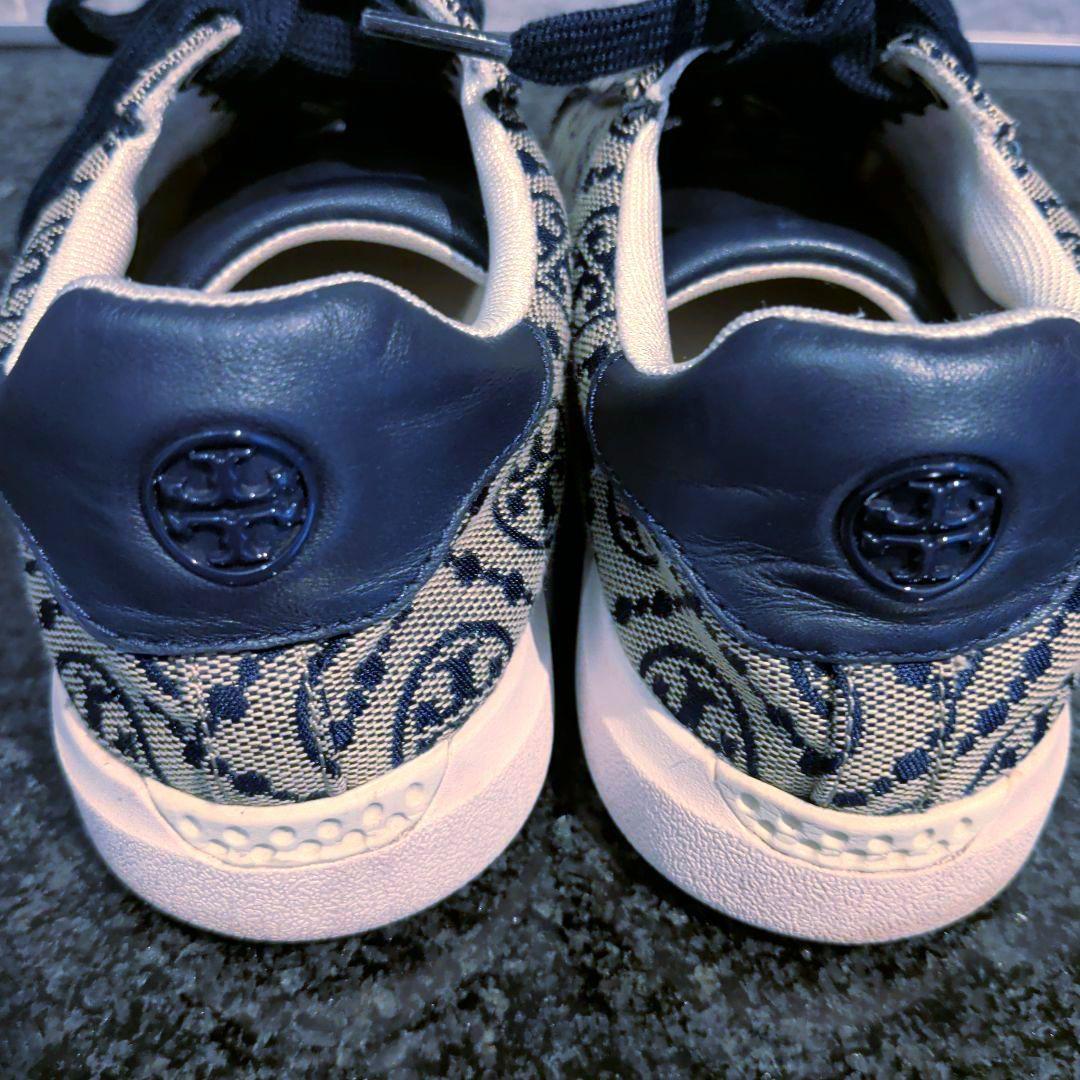 TORY BURCH トリーバーチ ロゴ モノグラム ネイビー 23.5cm