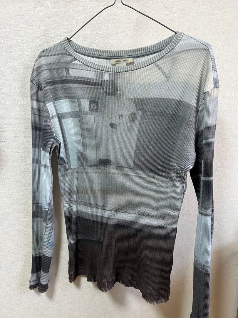 paloma-wool グレー風景プリント長袖トップス