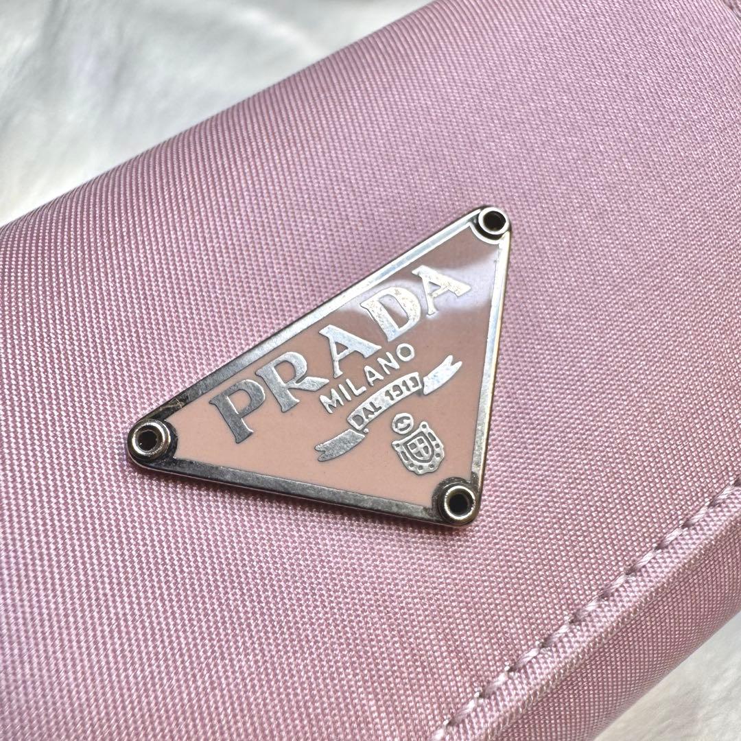 PRADA プラダ テスート キーケース 6連 ナイロン ピンク