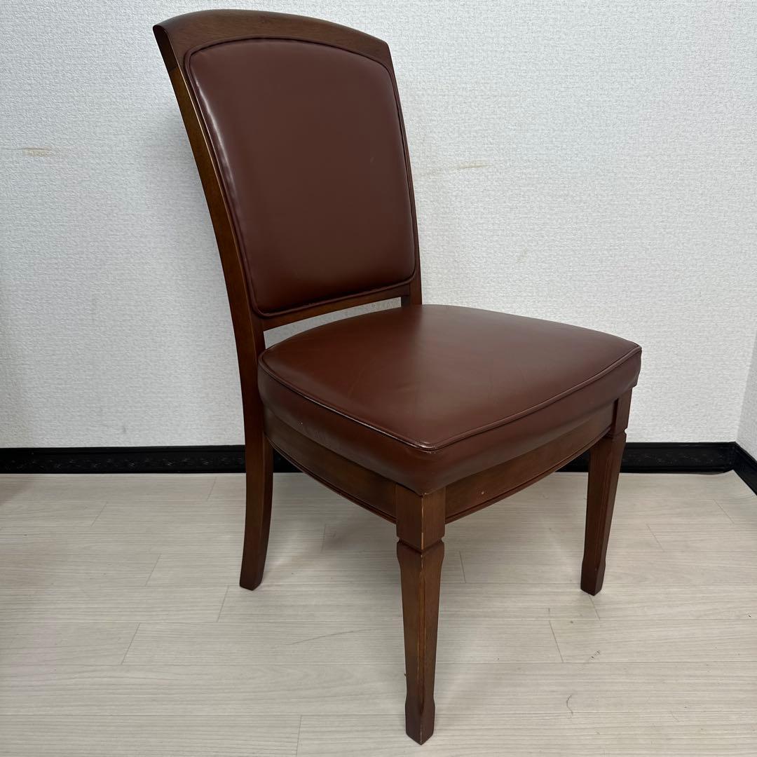 マルニ木工 地中海 本革チェア 高級クラシック家具 ダイニングチェア ※i4※