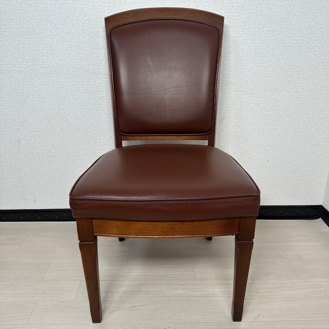 マルニ木工 地中海 本革チェア 高級クラシック家具 ダイニングチェア ※i4※